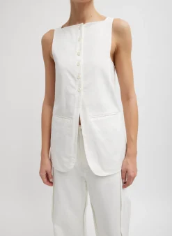 Chino Slit Front Sleeveless Tunic