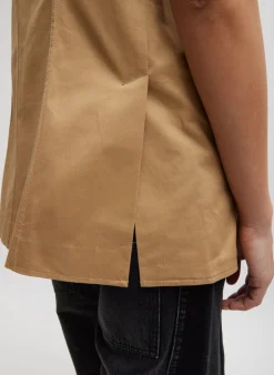 Chino Slit Front Sleeveless Tunic