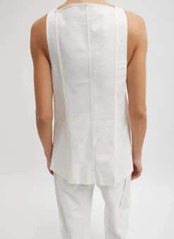 Chino Slit Front Sleeveless Tunic