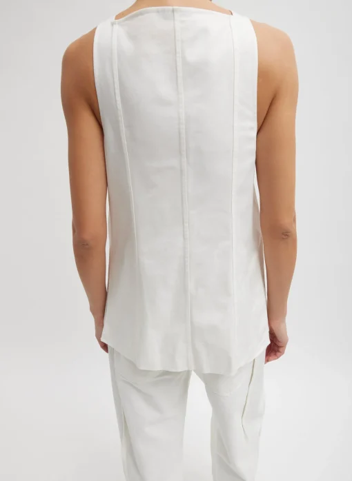 Chino Slit Front Sleeveless Tunic