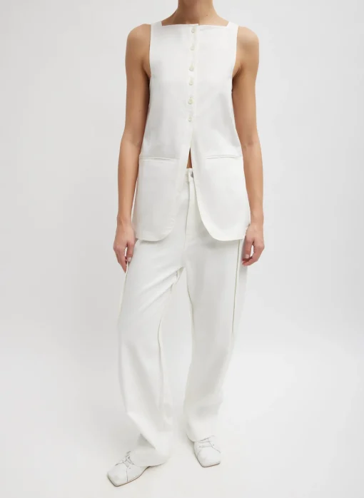 Chino Slit Front Sleeveless Tunic