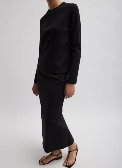 Compact Ultra Stretch Knit Long Sleeve Slim Top