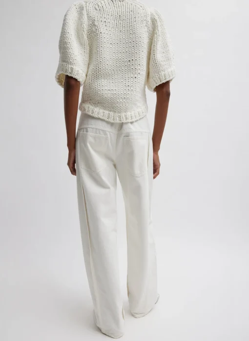 Deluxe Tube Yarn Sweater Mini Puff Pullover