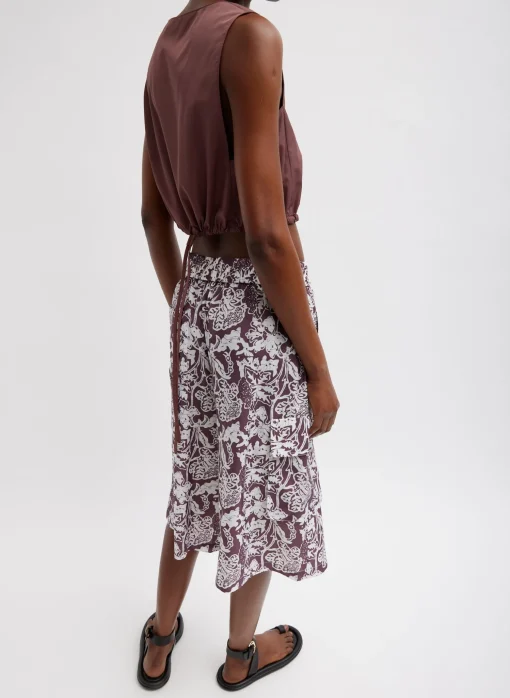 Italian Sporty Nylon Cropped Square Neck Top