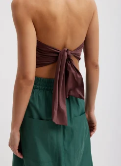 Italian Sporty Nylon Strapless Bandeau