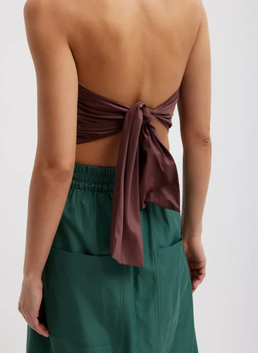 Italian Sporty Nylon Strapless Bandeau