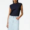 Mock Neck Sleeveless T-Shirt