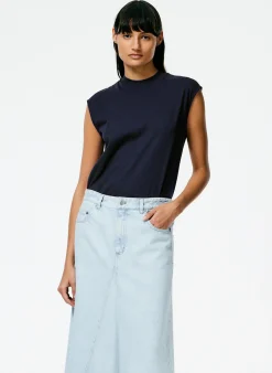 Mock Neck Sleeveless T-Shirt