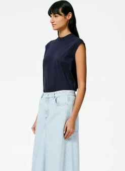 Mock Neck Sleeveless T-Shirt