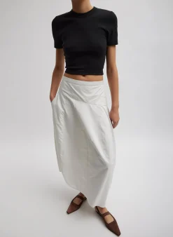 Nylon Asymmetrical Balloon Skirt