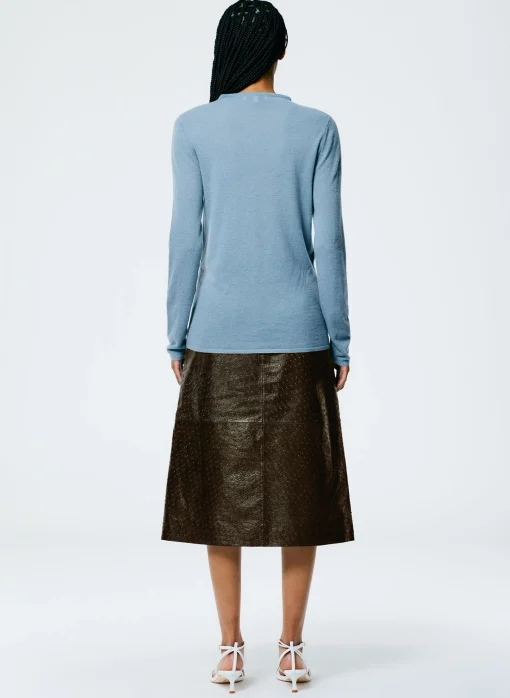 Ostrich Leather A-Line Skirt