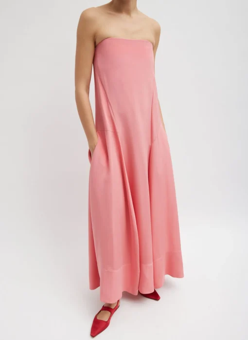 4-Ply Silk Strapless Sculpted Dress