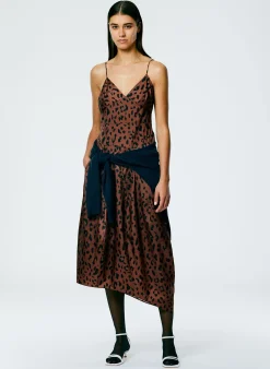 Recycled Sporty Nylon Cheetah Cami Dress