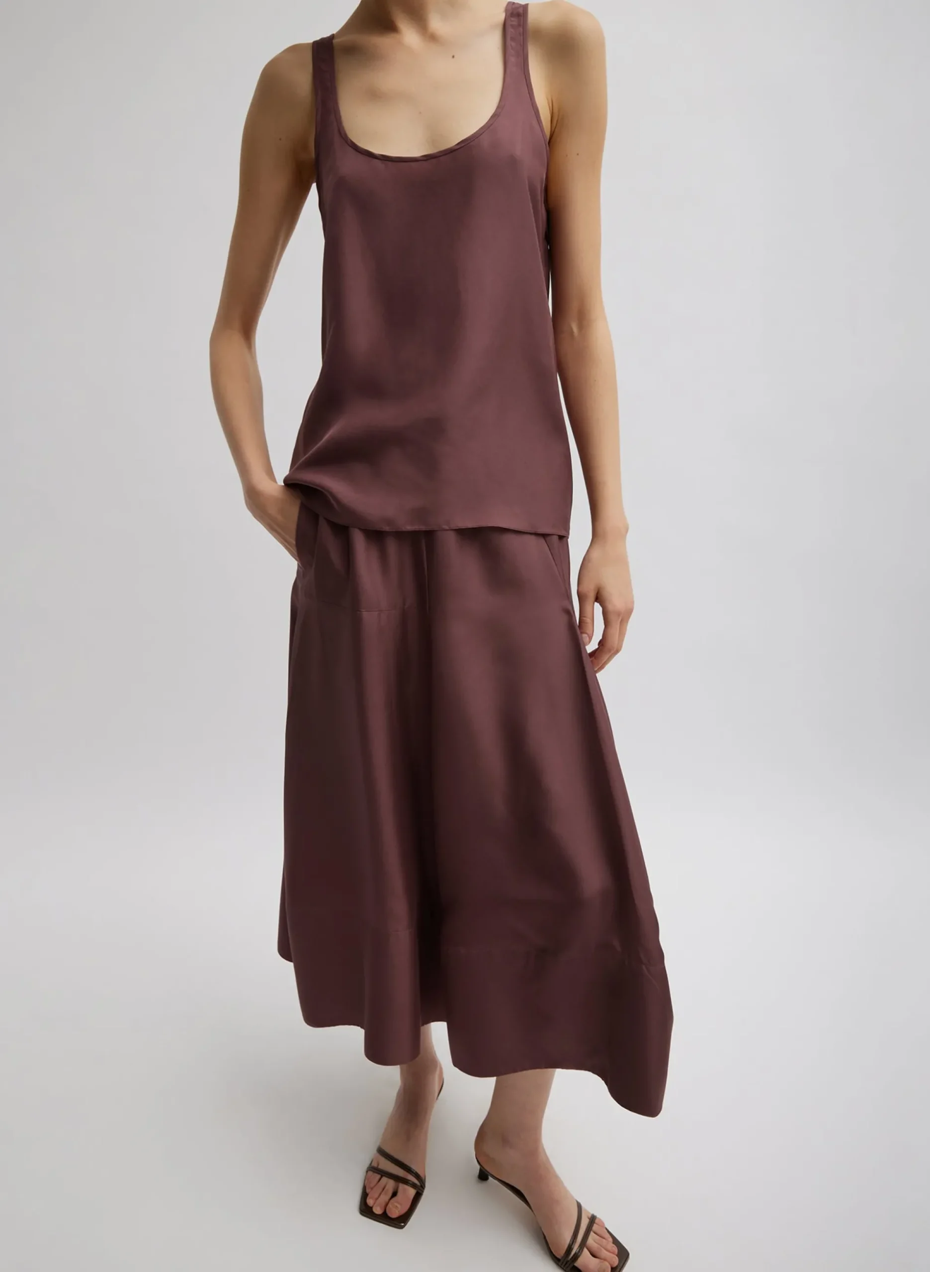 Silk Habutai Circular Seamed Skirt