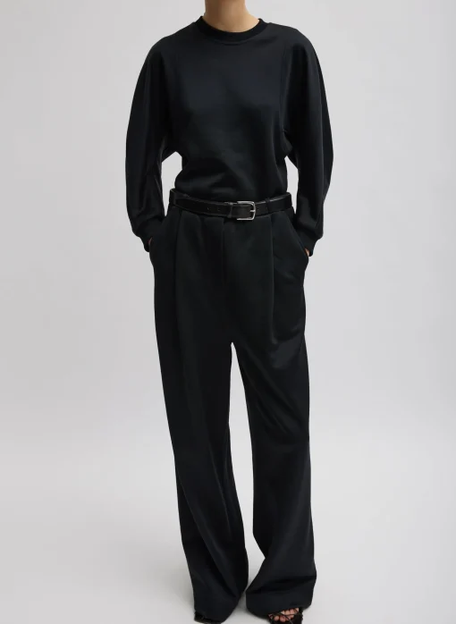 Silk Terry Sculpted Sleeve Slim Sweatshirt