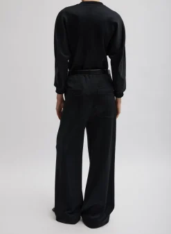 Silk Terry Sculpted Sleeve Slim Sweatshirt