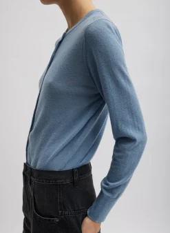 Skinlike Mercerized Wool Shrunken Cardigan