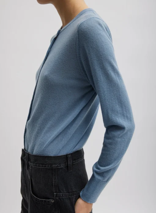 Skinlike Mercerized Wool Shrunken Cardigan