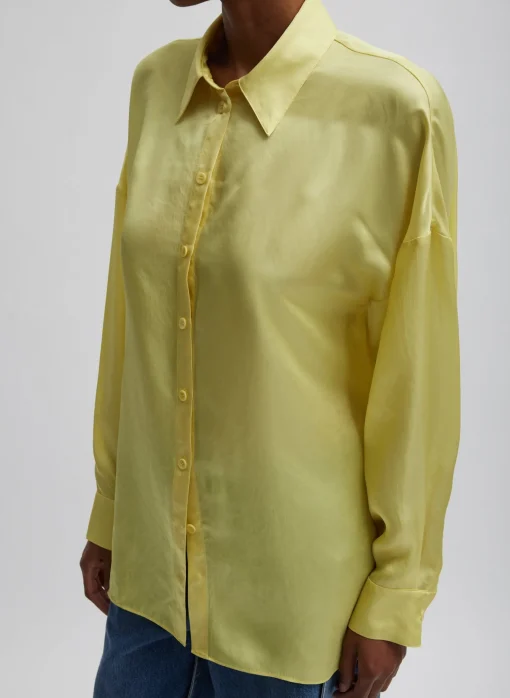Spring Acetate Shirt With Cocoon Back