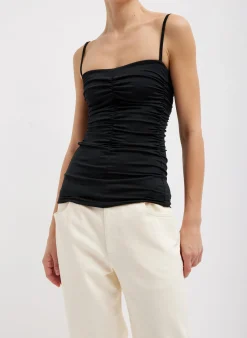 Stretch Light Weight Tech Knit Shirred Cami