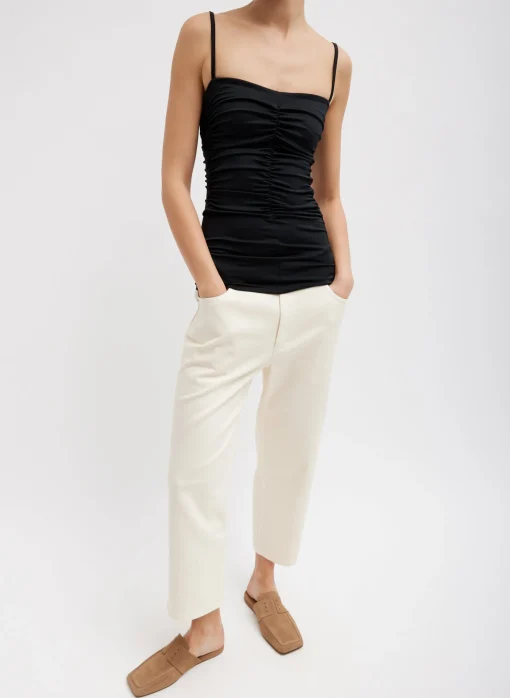 Stretch Light Weight Tech Knit Shirred Cami