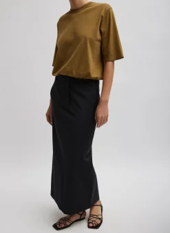 Tropical Wool Maxi Trouser Skirt